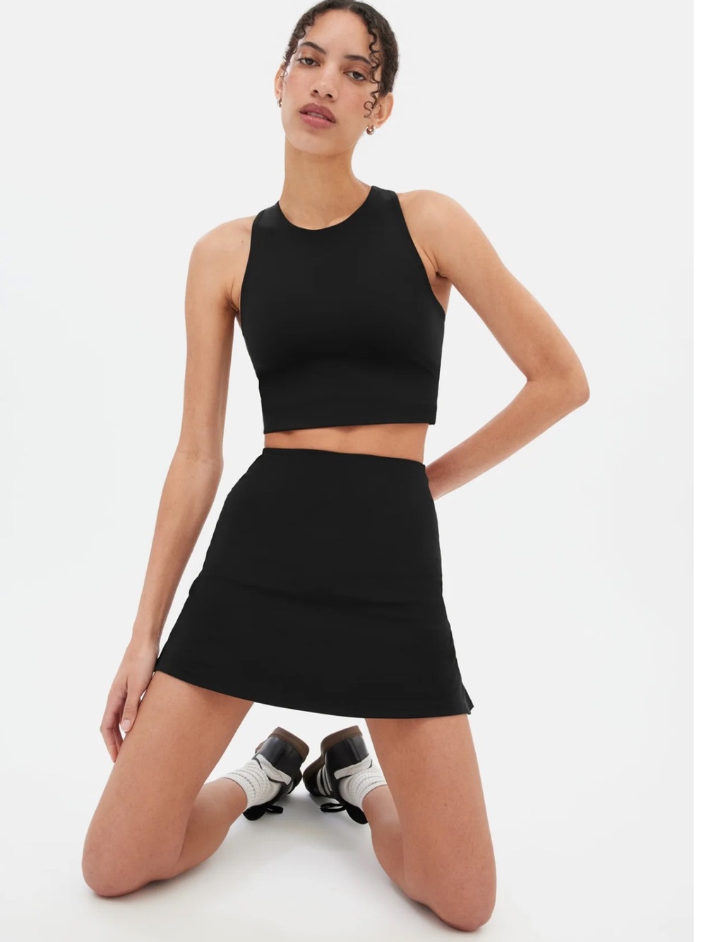 girlfriend collective Black Sport Skort